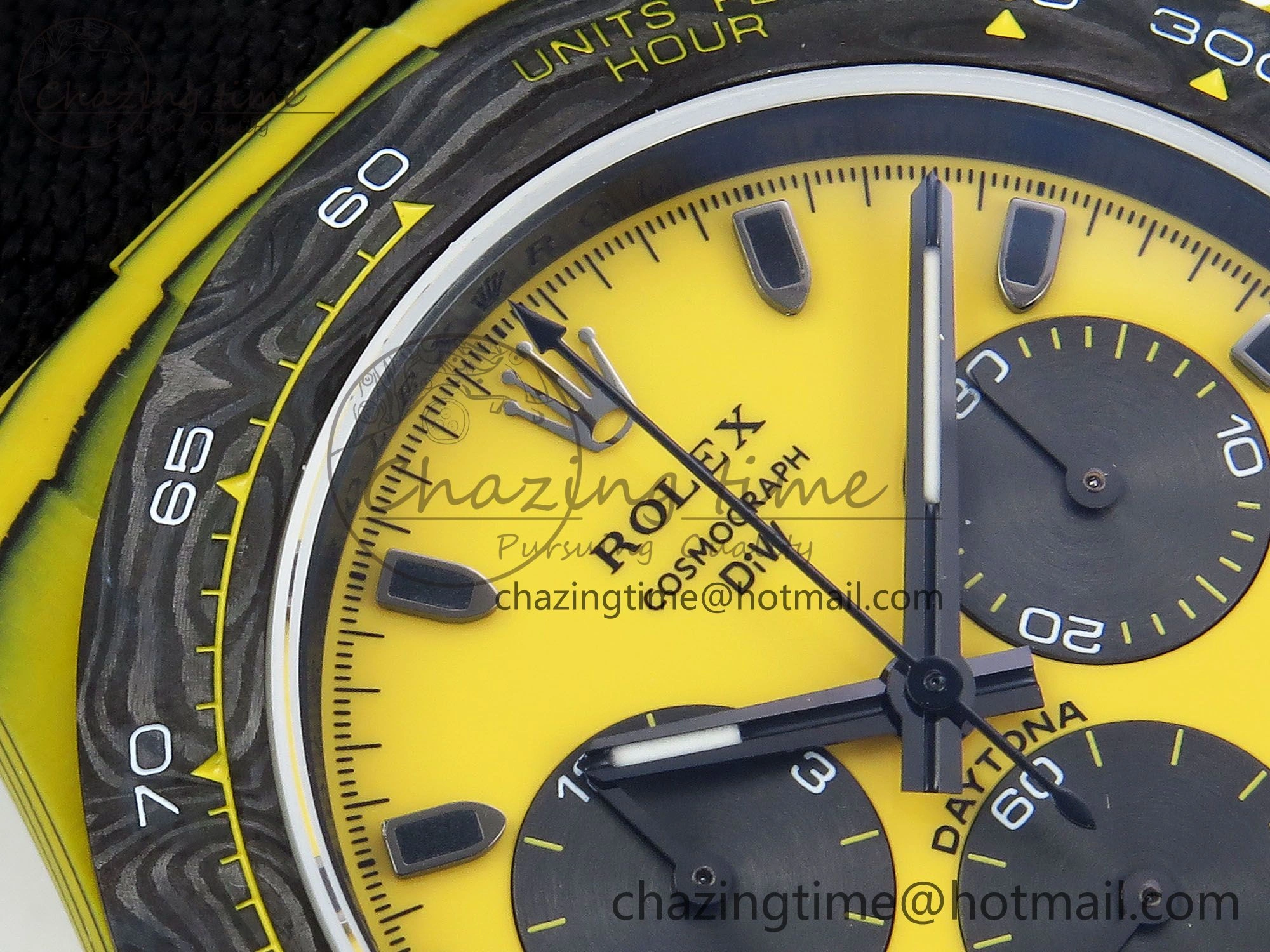 Trendsetting Daytona DIW Yellow Carbon N6F 1:1 Best Edition Yellow Black Dial on Black Nylon Strap SA4130 V 1452