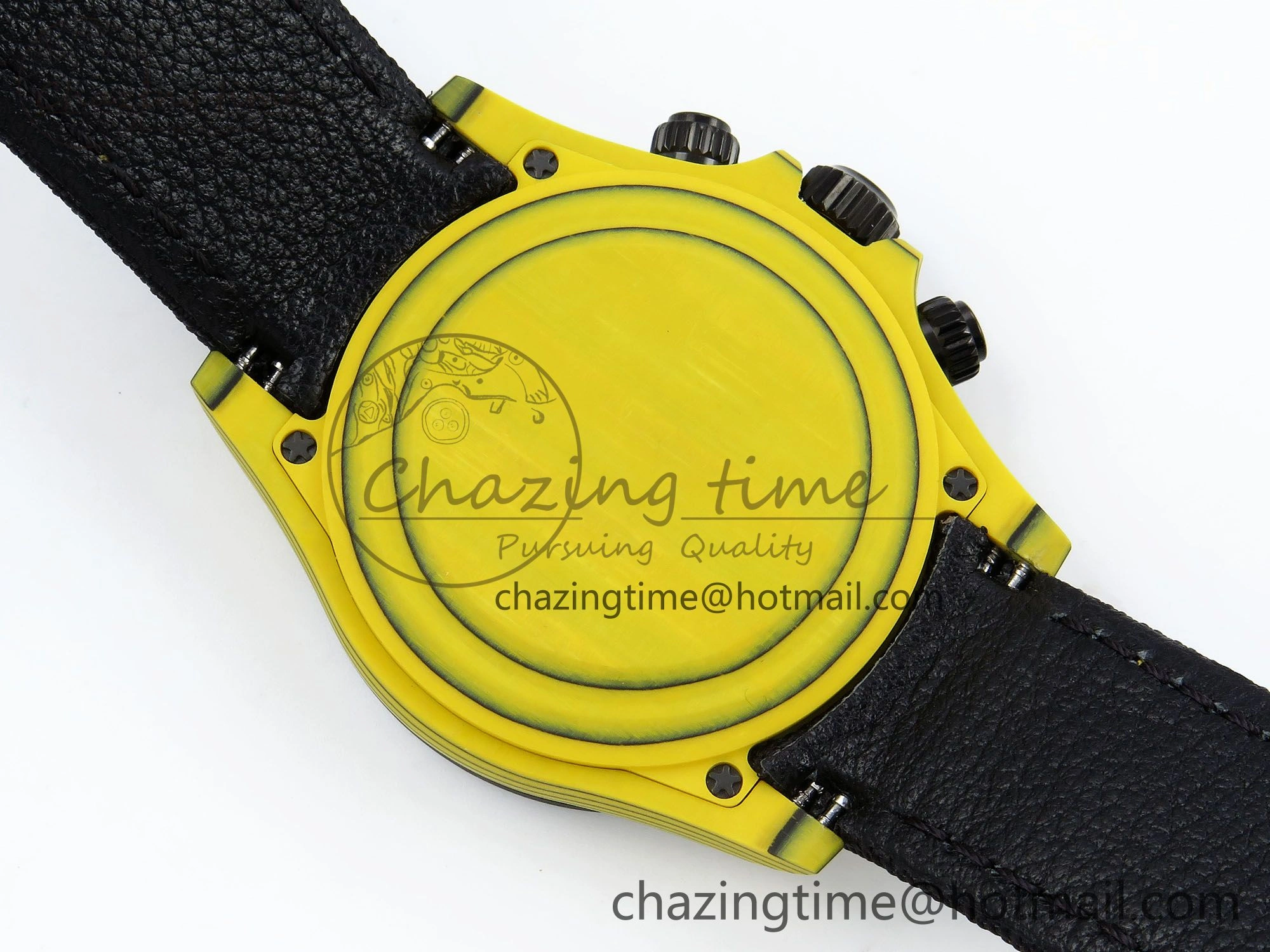 Trendsetting Daytona DIW Yellow Carbon N6F 1:1 Best Edition Yellow Black Dial on Black Nylon Strap SA4130 V 1452