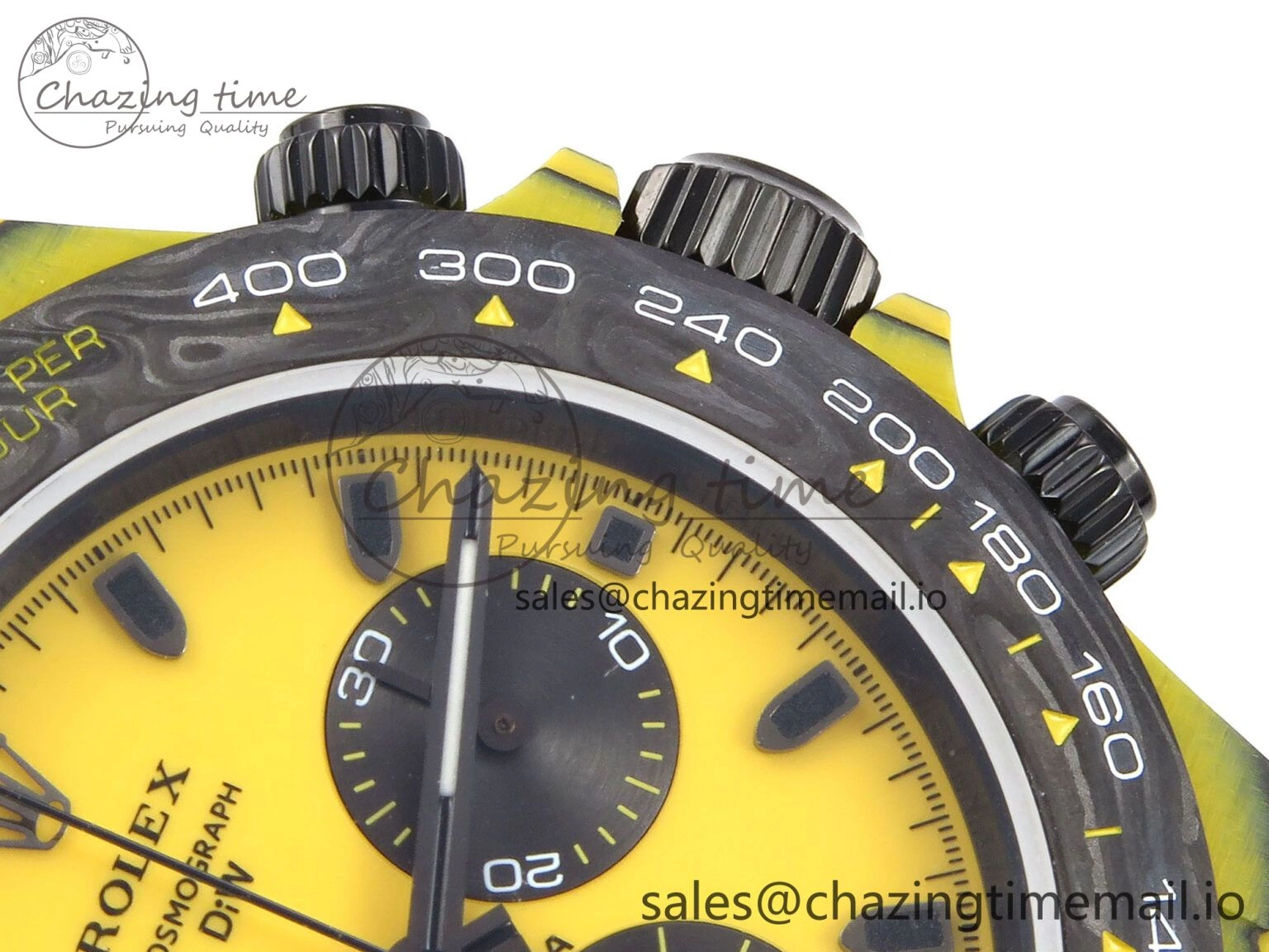 Daytona DIW Yellow Carbon N6F 1:1 Best Edition Yellow Black Dial on Black Nylon Strap SA4130 V Sustainable 1191