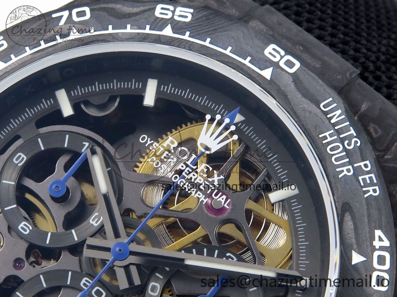 TopPick Daytona Diw 40mm N6F 1:1 Best Edition Gray Skeleton Dial Black Nylon Strap DD 894