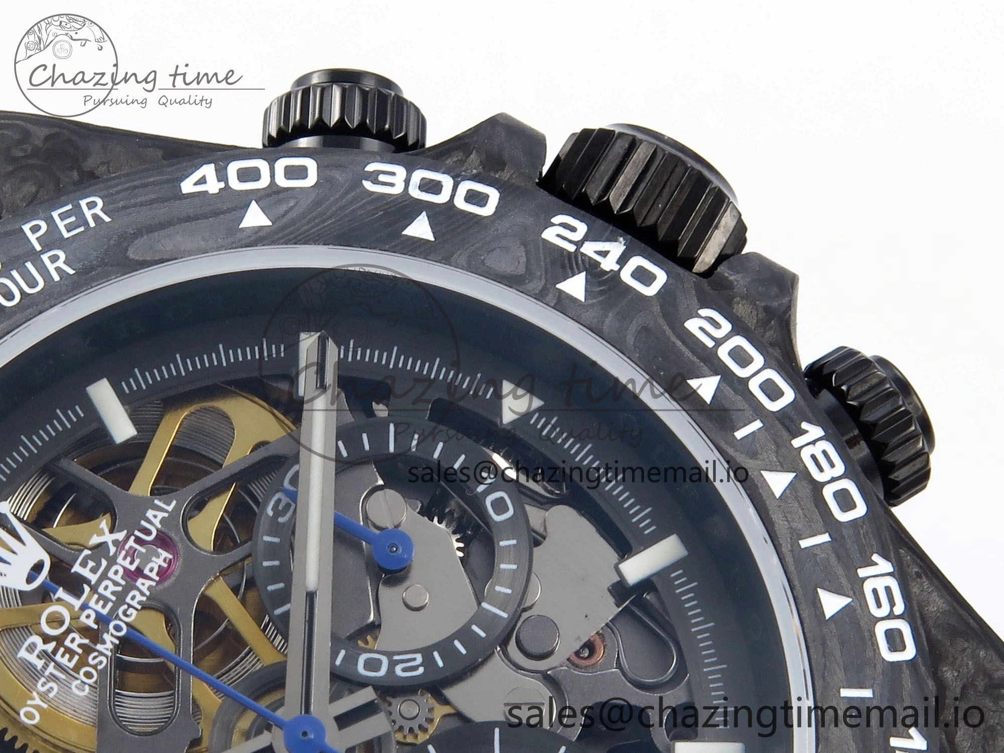 TopPick Daytona Diw 40mm N6F 1:1 Best Edition Gray Skeleton Dial Black Nylon Strap DD 894