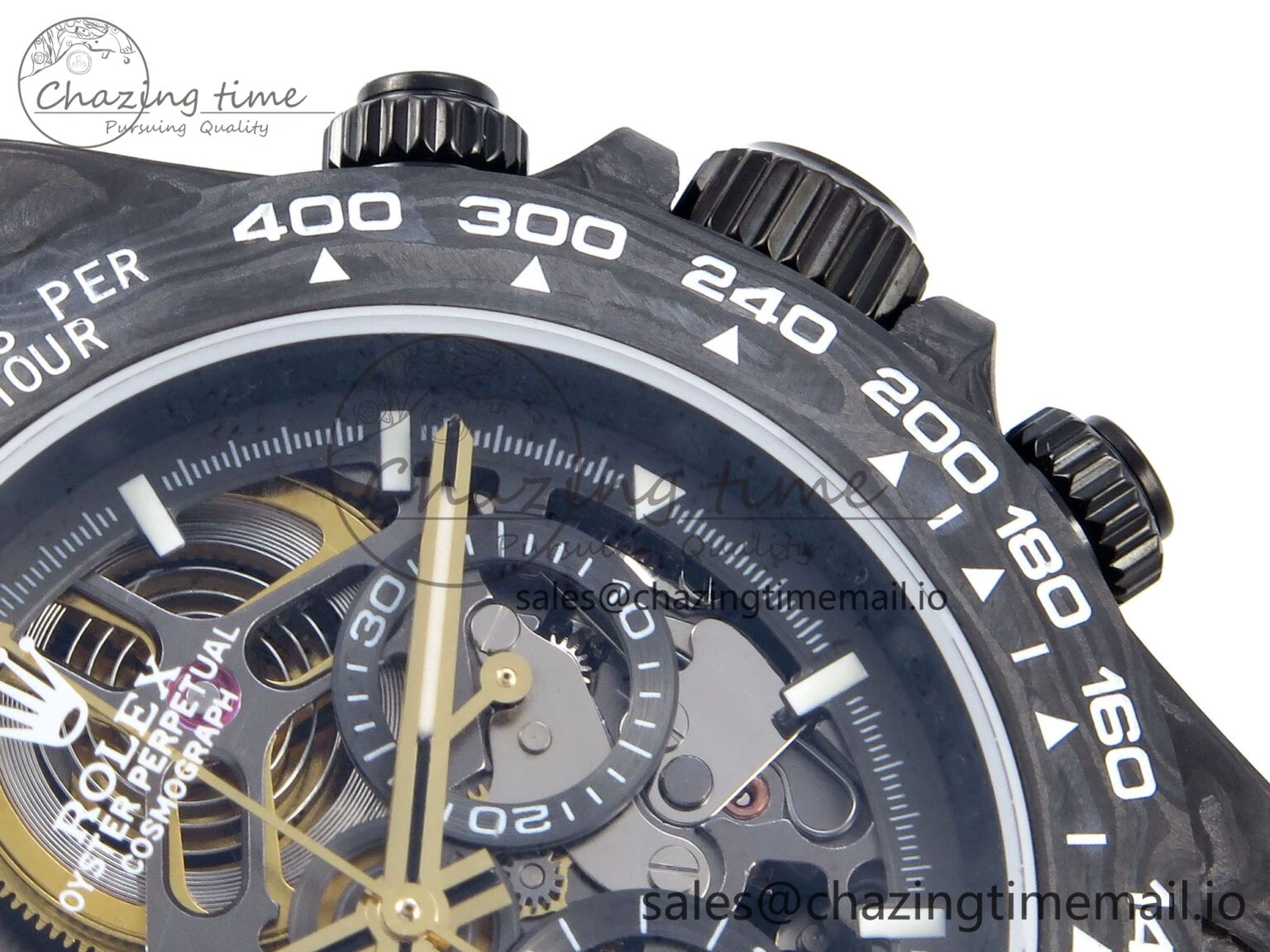 Daytona Diw 40mm N6F 1:1 Best Edition Gray Skeleton Dial Black Nylon Strap DD Sleek 892