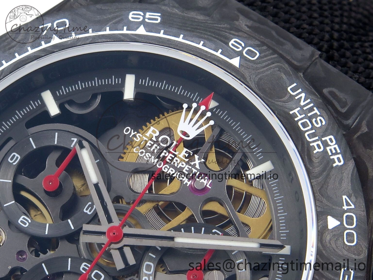 Daytona Diw 40mm N6F 1:1 Best Edition Gray Skeleton Dial Black Nylon Strap DD Unisex 893