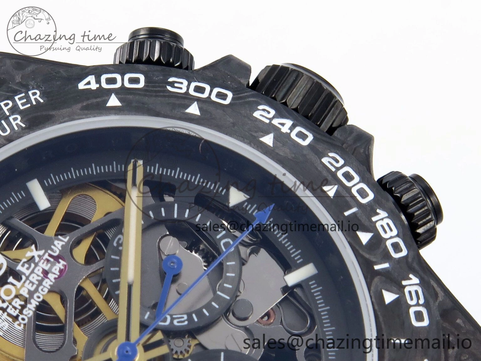 Snug Daytona Diw 40mm N6F 1:1 Best Edition Gray Skeleton Dial Blue Nylon Strap DD 899