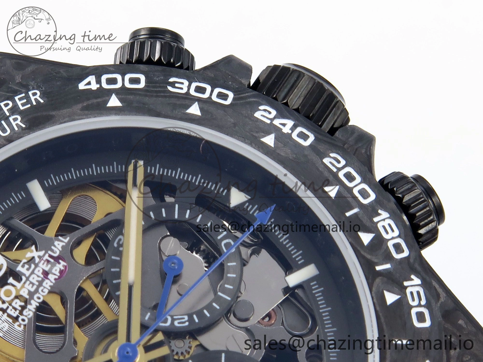Snug Daytona Diw 40mm N6F 1:1 Best Edition Gray Skeleton Dial Blue Nylon Strap DD 899