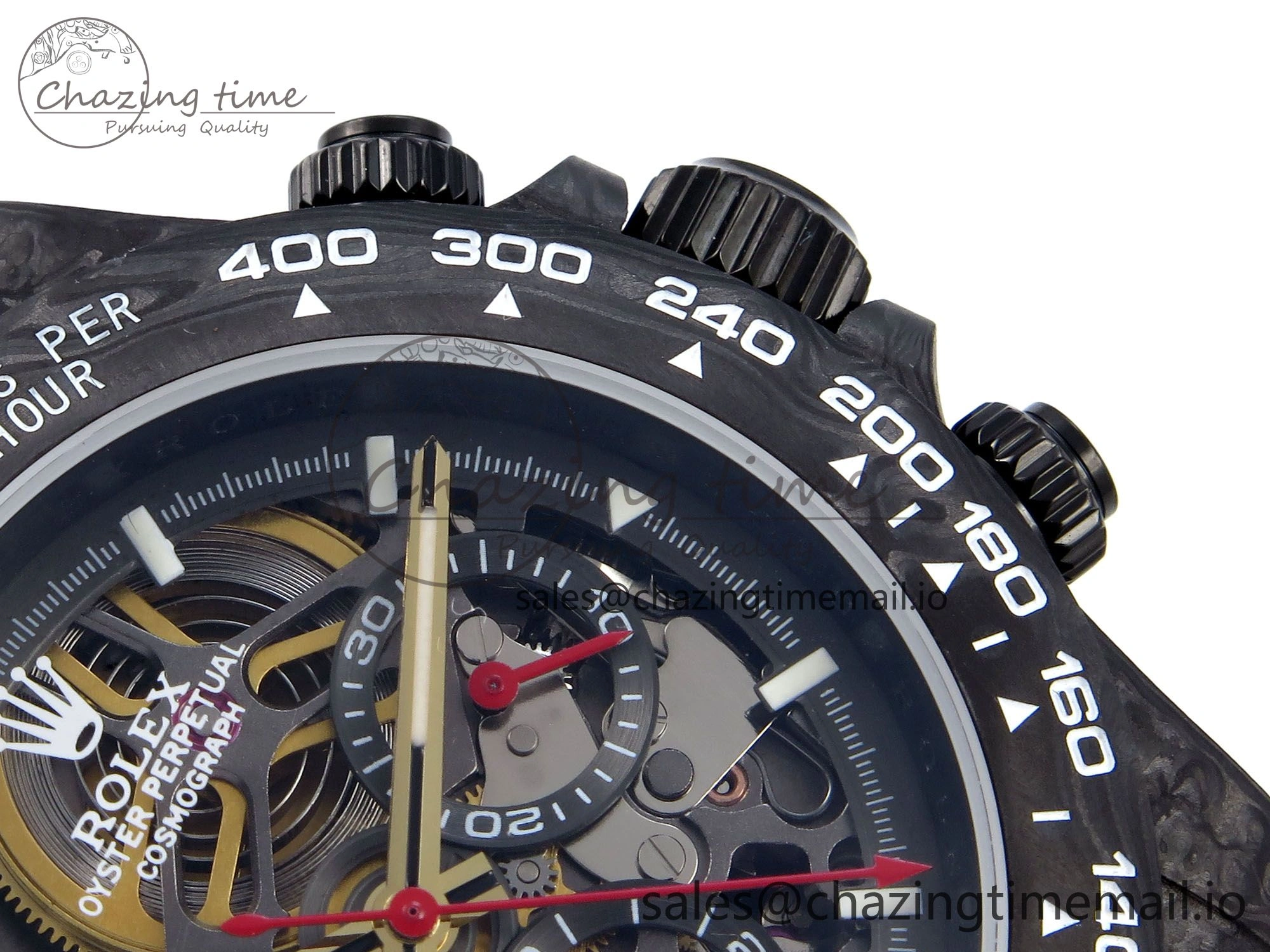 Daytona Diw 40mm N6F 1:1 Best Edition Gray Skeleton Dial Red Nylon Strap DD FlexibleFit 900