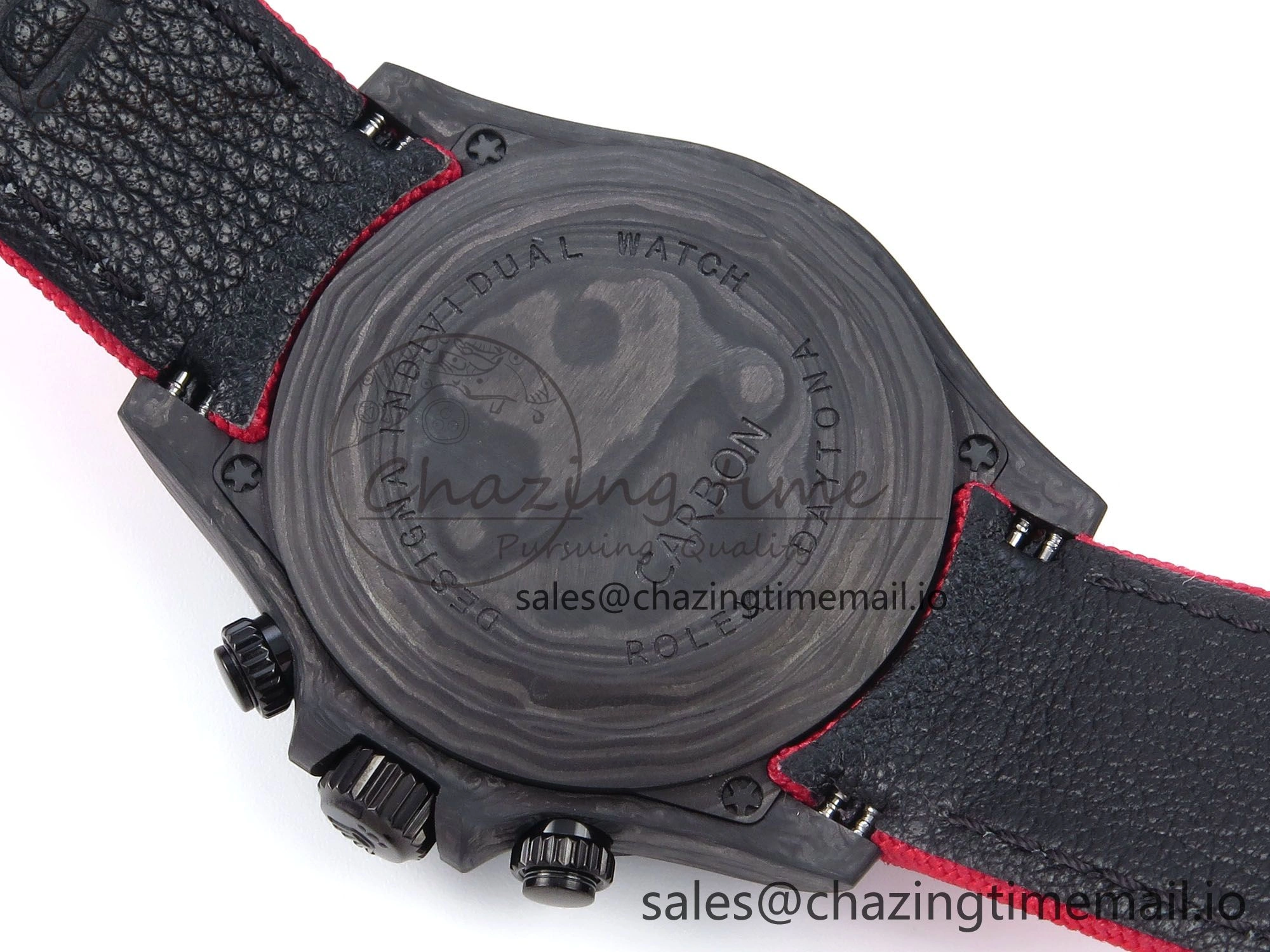 Daytona Diw 40mm N6F 1:1 Best Edition Gray Skeleton Dial Red Nylon Strap DD FlexibleFit 900