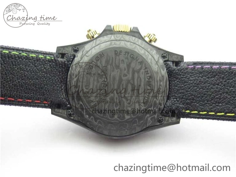 Daytona Diw Carbon WWF Best Edition Black Pink Dial On Nylon Strap A7750 V Thermal 2890