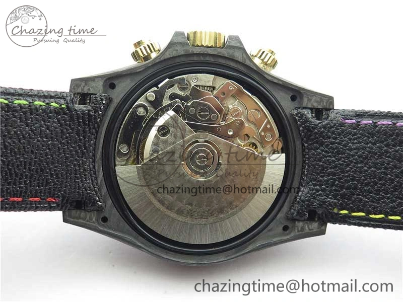 Daytona Diw Carbon WWF Best Edition Black Pink Dial On Nylon Strap A7750 V Thermal 2890