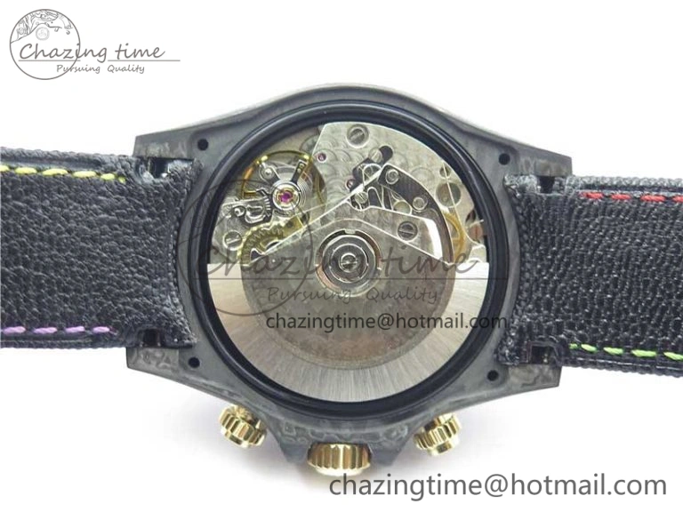 Daytona Diw Carbon WWF Best Edition Black Pink Dial On Nylon Strap A7750 V Thermal 2890