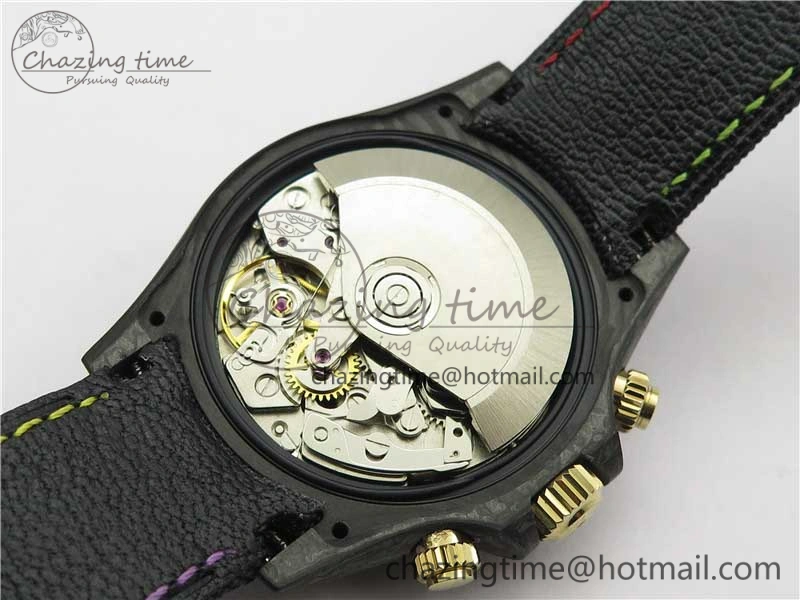 Daytona Diw Carbon WWF Best Edition Black Pink Dial On Nylon Strap A7750 V Thermal 2890