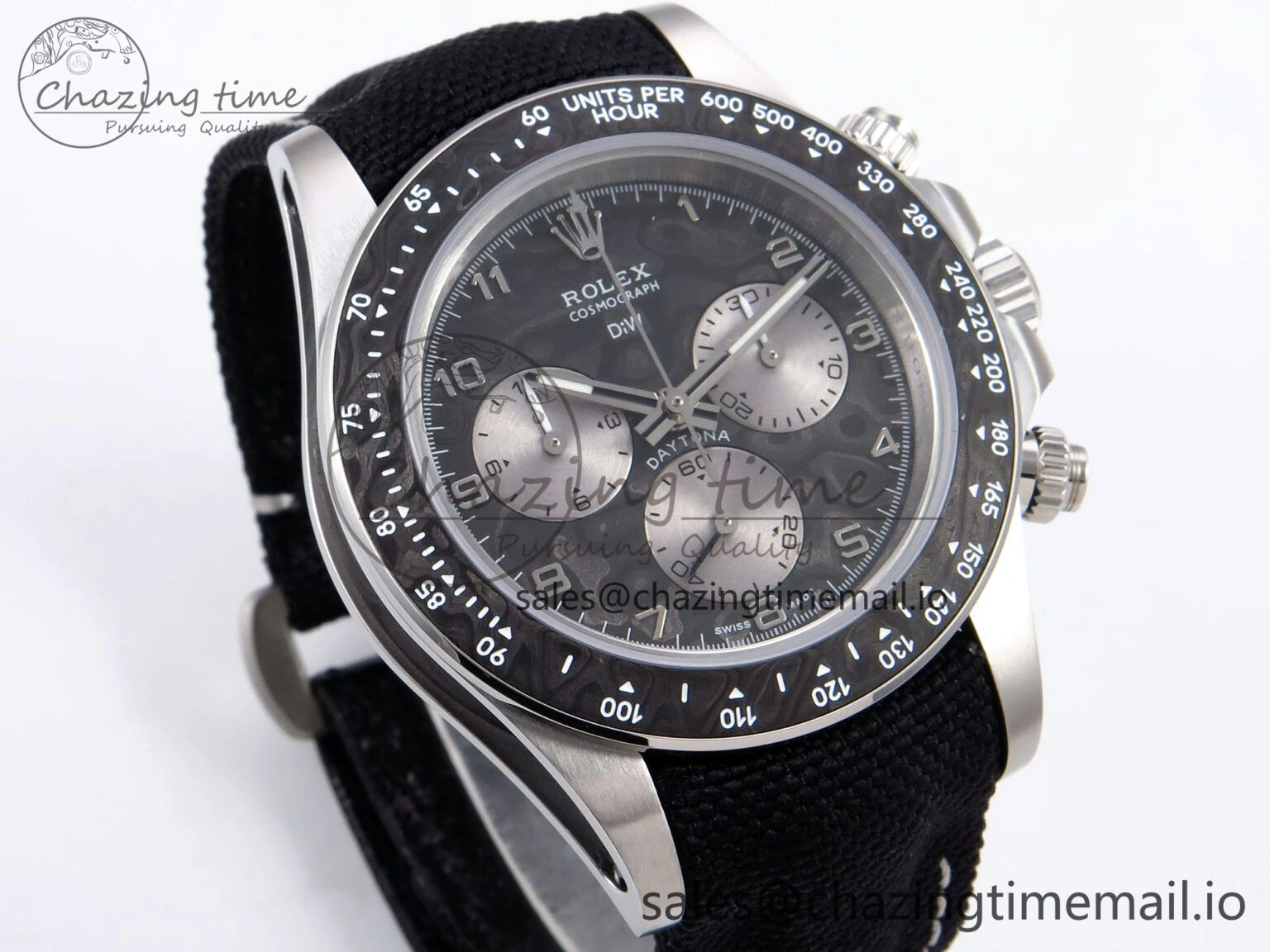 Affordable Daytona EXCEPTIONAL-1 DIWF Best Edition Gray Dial on Black Nylon Strap SH 1010