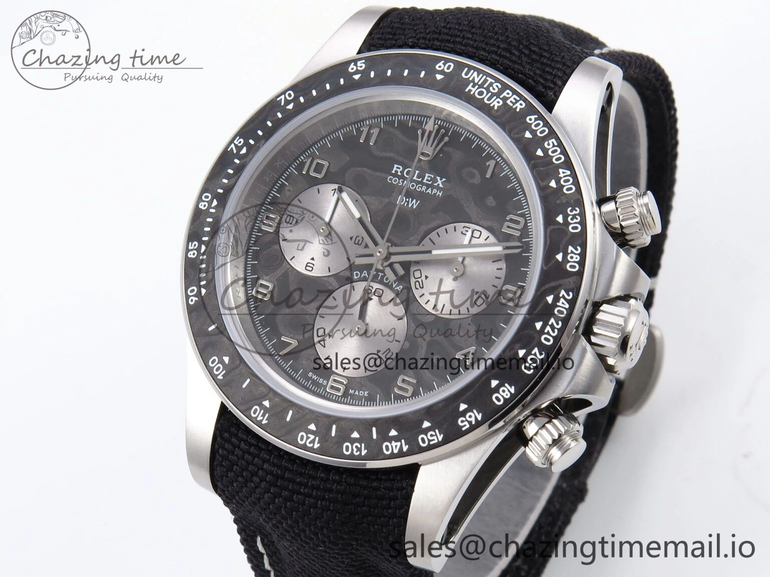 Affordable Daytona EXCEPTIONAL-1 DIWF Best Edition Gray Dial on Black Nylon Strap SH 1010
