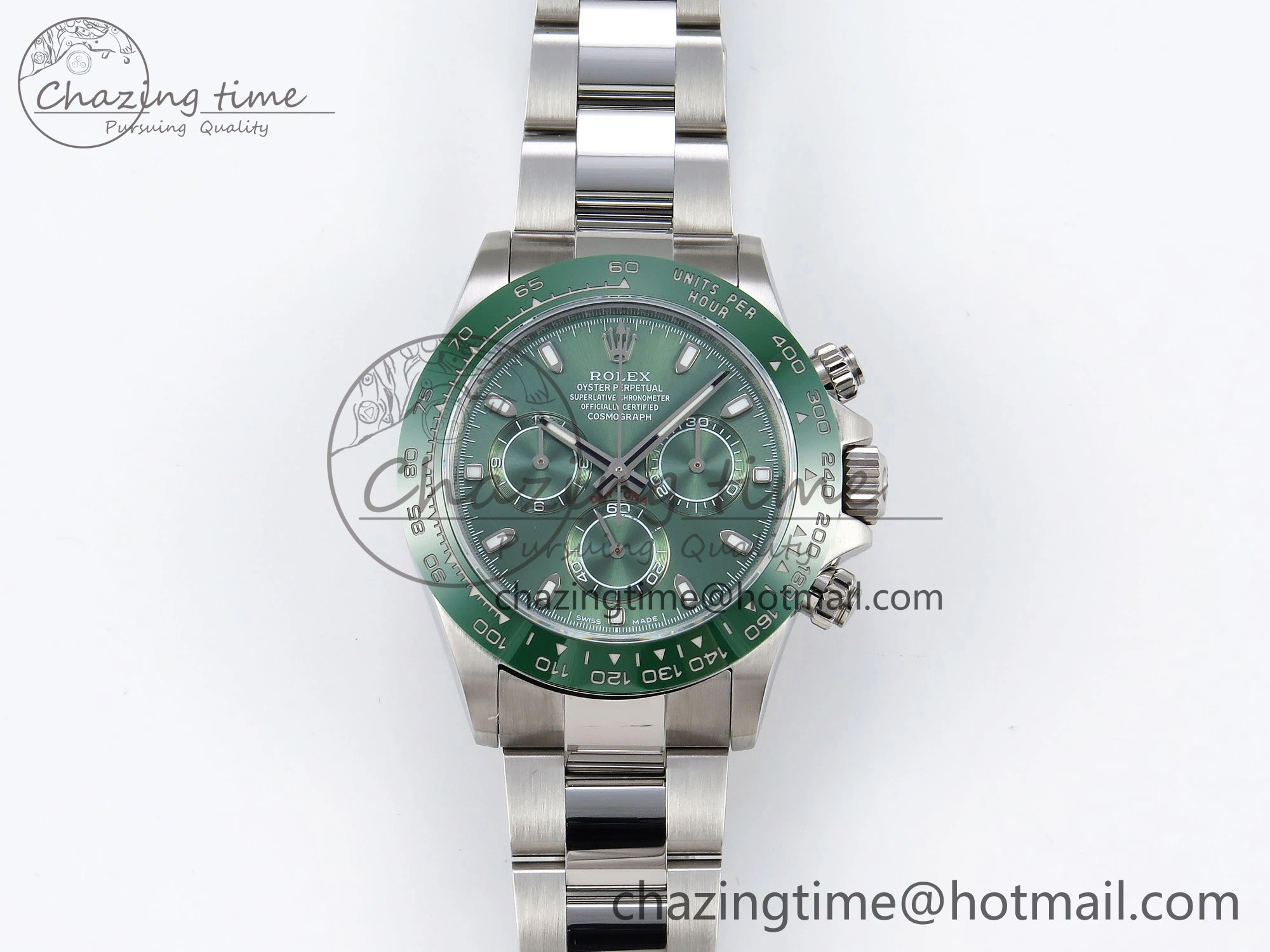 Breathable Daytona Green Ceramic Noob Best Edition Green Dial on SS Oyster Bracelet SA 1655