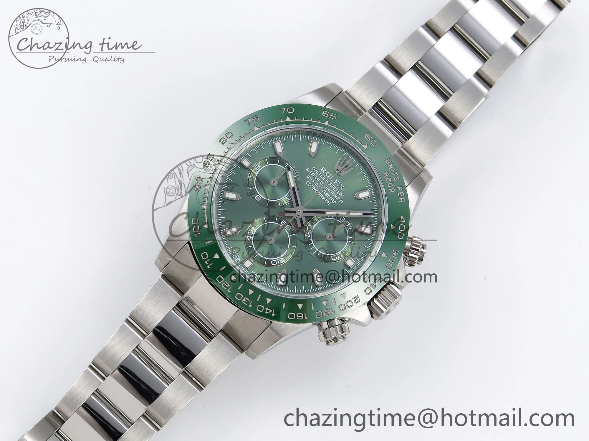 Breathable Daytona Green Ceramic Noob Best Edition Green Dial on SS Oyster Bracelet SA 1655