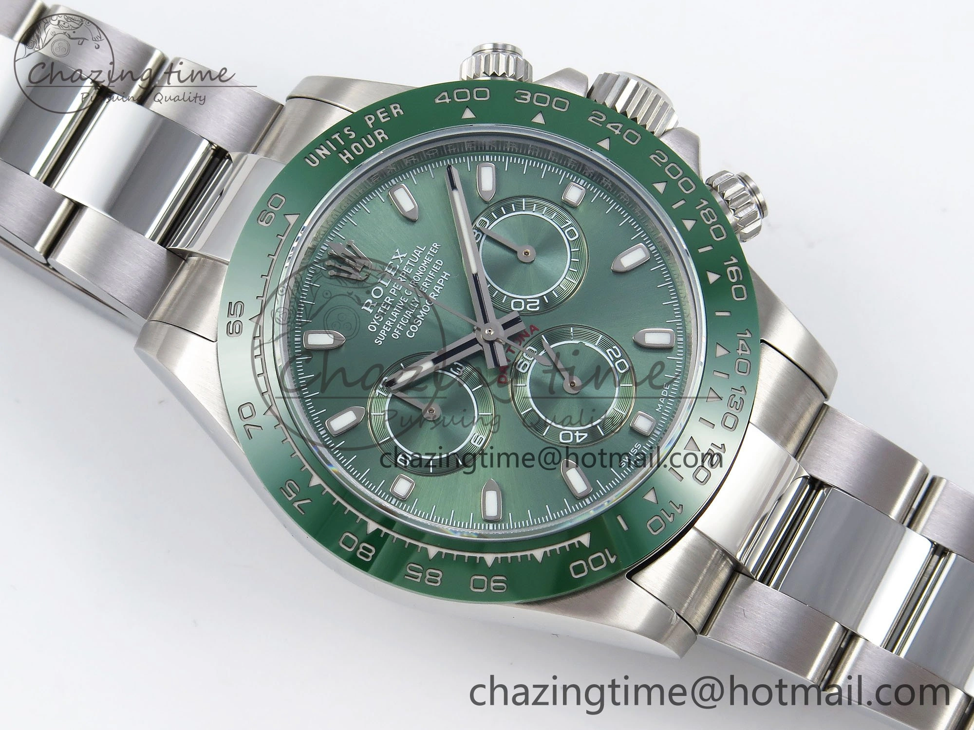 Breathable Daytona Green Ceramic Noob Best Edition Green Dial on SS Oyster Bracelet SA 1655