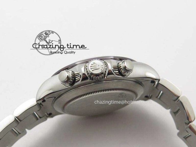 Effortless Daytona JF 1:1 Best Edition Black Ceramic Bezel Silver Dial On SS Bracelet A 4021