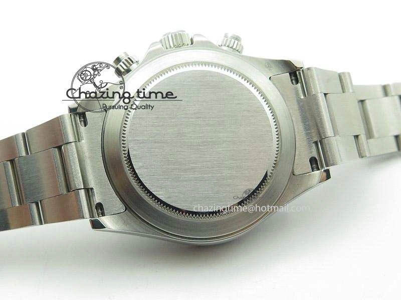 Effortless Daytona JF 1:1 Best Edition Black Ceramic Bezel Silver Dial On SS Bracelet A 4021