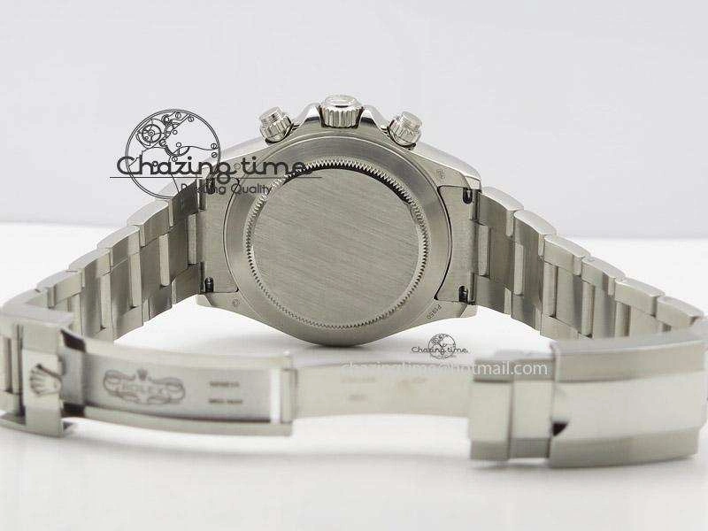 Effortless Daytona JF 1:1 Best Edition Black Ceramic Bezel Silver Dial On SS Bracelet A 4021
