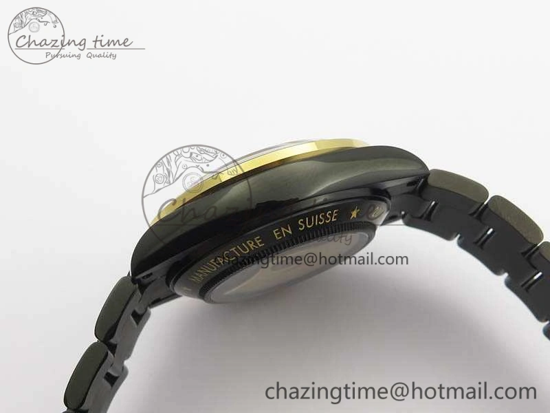 QuickDry Daytona Kravitz YG DLC BP Maker Best Edition Black Dial On DLC Bracelet A4130 (Free Leather Strap) 3572