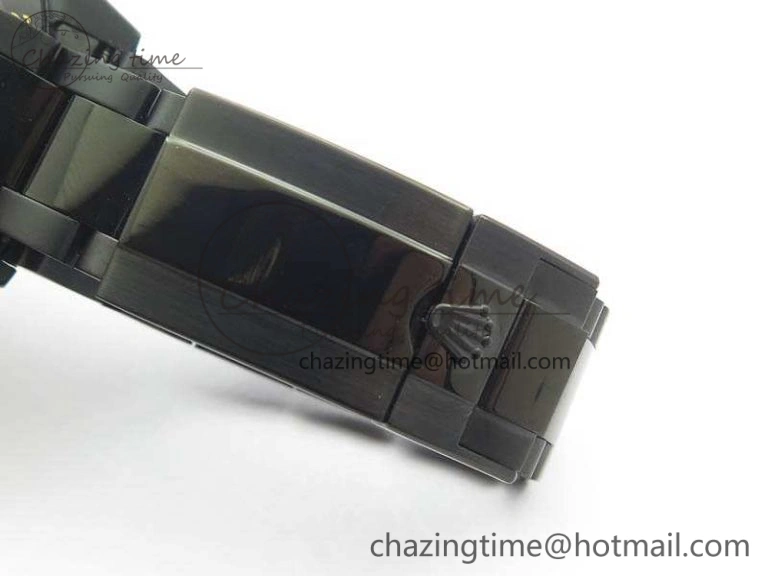 QuickDry Daytona Kravitz YG DLC BP Maker Best Edition Black Dial On DLC Bracelet A4130 (Free Leather Strap) 3572