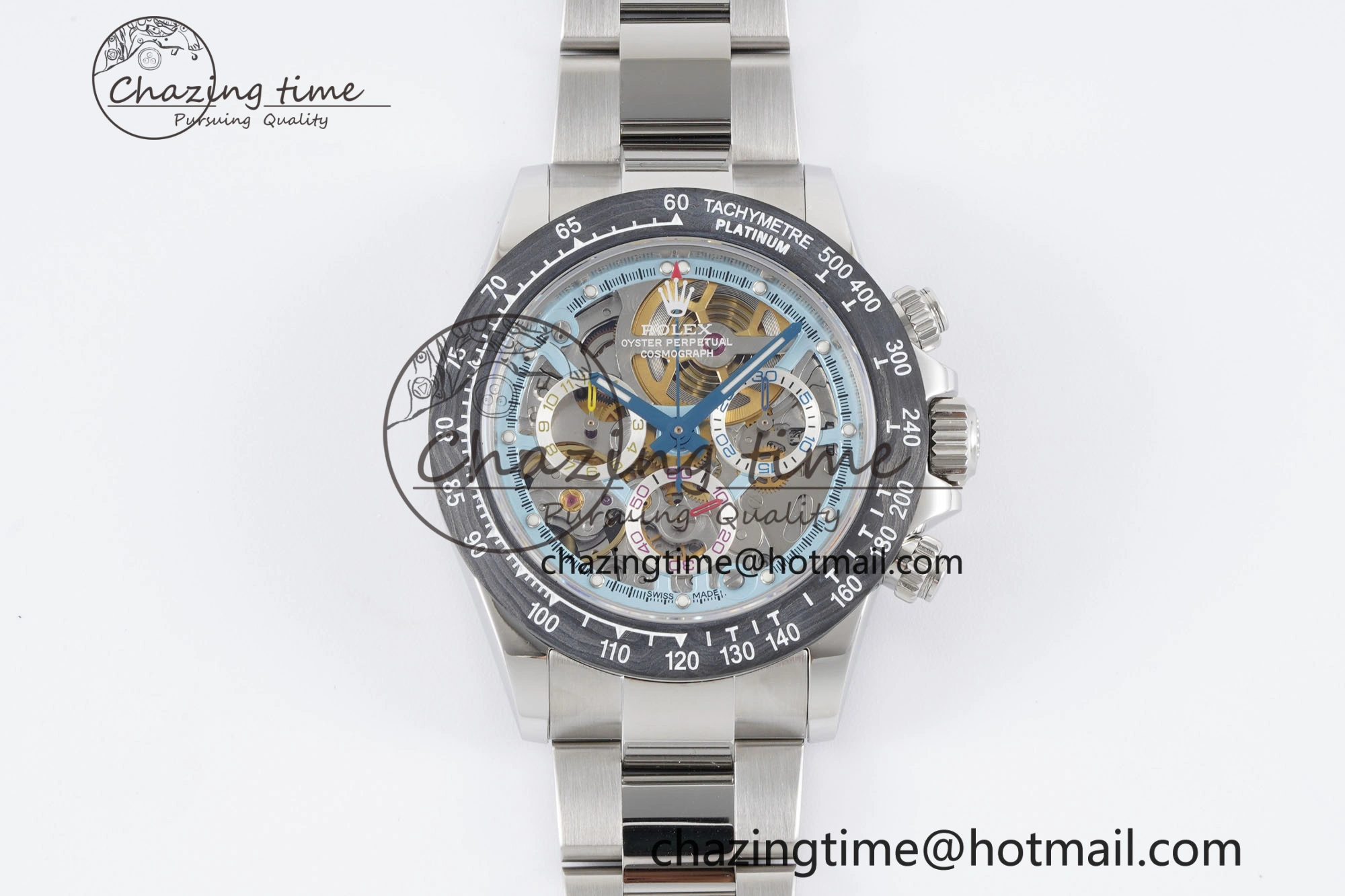 WaterResistant Daytona Montoya SONIC Best Edition Carbon Bezel Skeleton Dial on SS Oyster Bracelet SA 2024