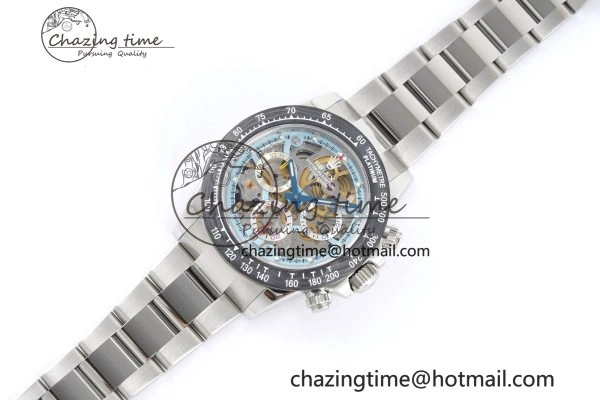 WaterResistant Daytona Montoya SONIC Best Edition Carbon Bezel Skeleton Dial on SS Oyster Bracelet SA 2024