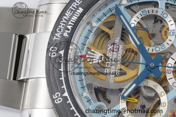 WaterResistant Daytona Montoya SONIC Best Edition Carbon Bezel Skeleton Dial on SS Oyster Bracelet SA 2024
