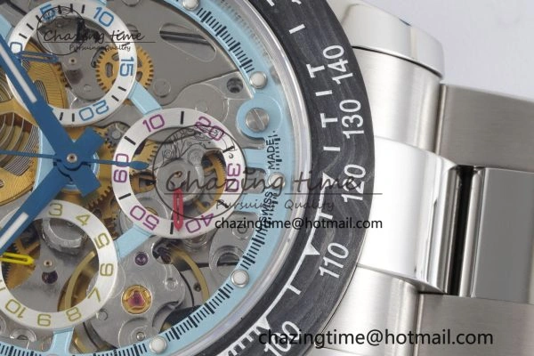 WaterResistant Daytona Montoya SONIC Best Edition Carbon Bezel Skeleton Dial on SS Oyster Bracelet SA 2024
