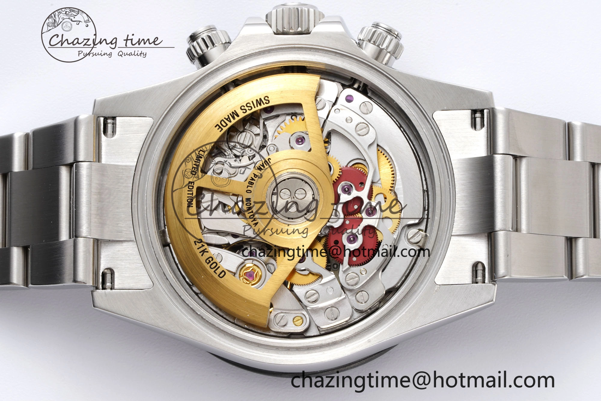 WaterResistant Daytona Montoya SONIC Best Edition Carbon Bezel Skeleton Dial on SS Oyster Bracelet SA 2024