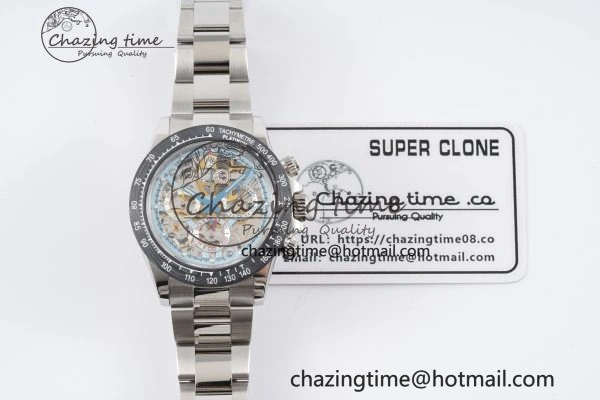 WaterResistant Daytona Montoya SONIC Best Edition Carbon Bezel Skeleton Dial on SS Oyster Bracelet SA 2024