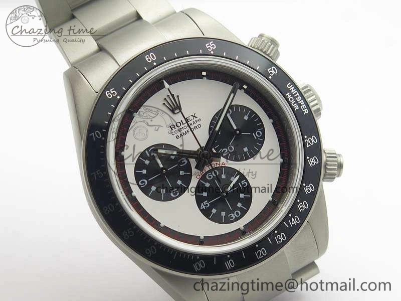 Daytona Newman Sandblasted SS White Black Dial On SS Bracelet A Minimalist 3522
