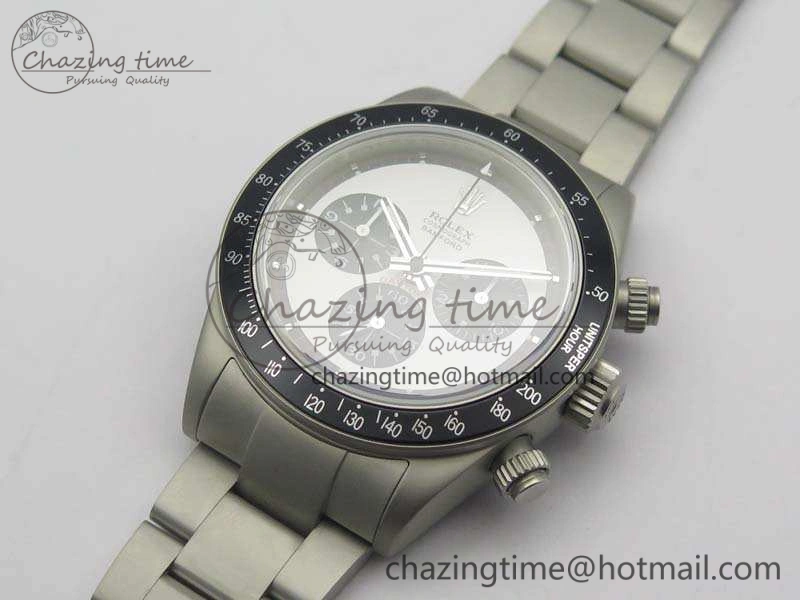 Daytona Newman Sandblasted SS White Black Dial On SS Bracelet A Minimalist 3522