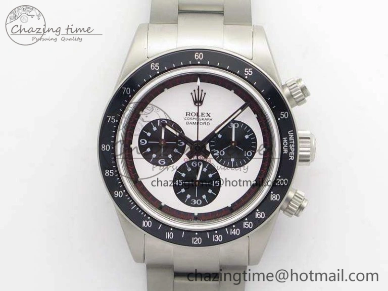 Daytona Newman Sandblasted SS White Black Dial On SS Bracelet A Minimalist 3522