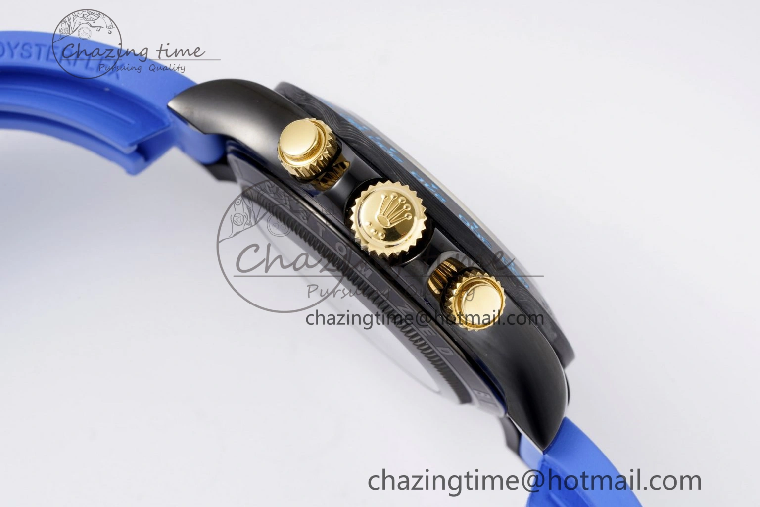 Soft Daytona PVD Carbon Bezel GETF Best Edition Skeleton Blue Dial on Blue Rubber Strap SA 1940