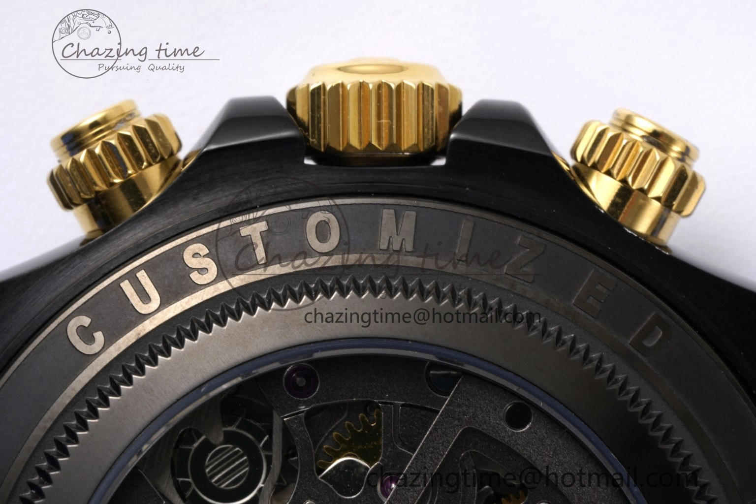 Modern Daytona PVD Carbon Bezel GETF Best Edition Skeleton Red Dial on Red Rubber Strap SA 1944