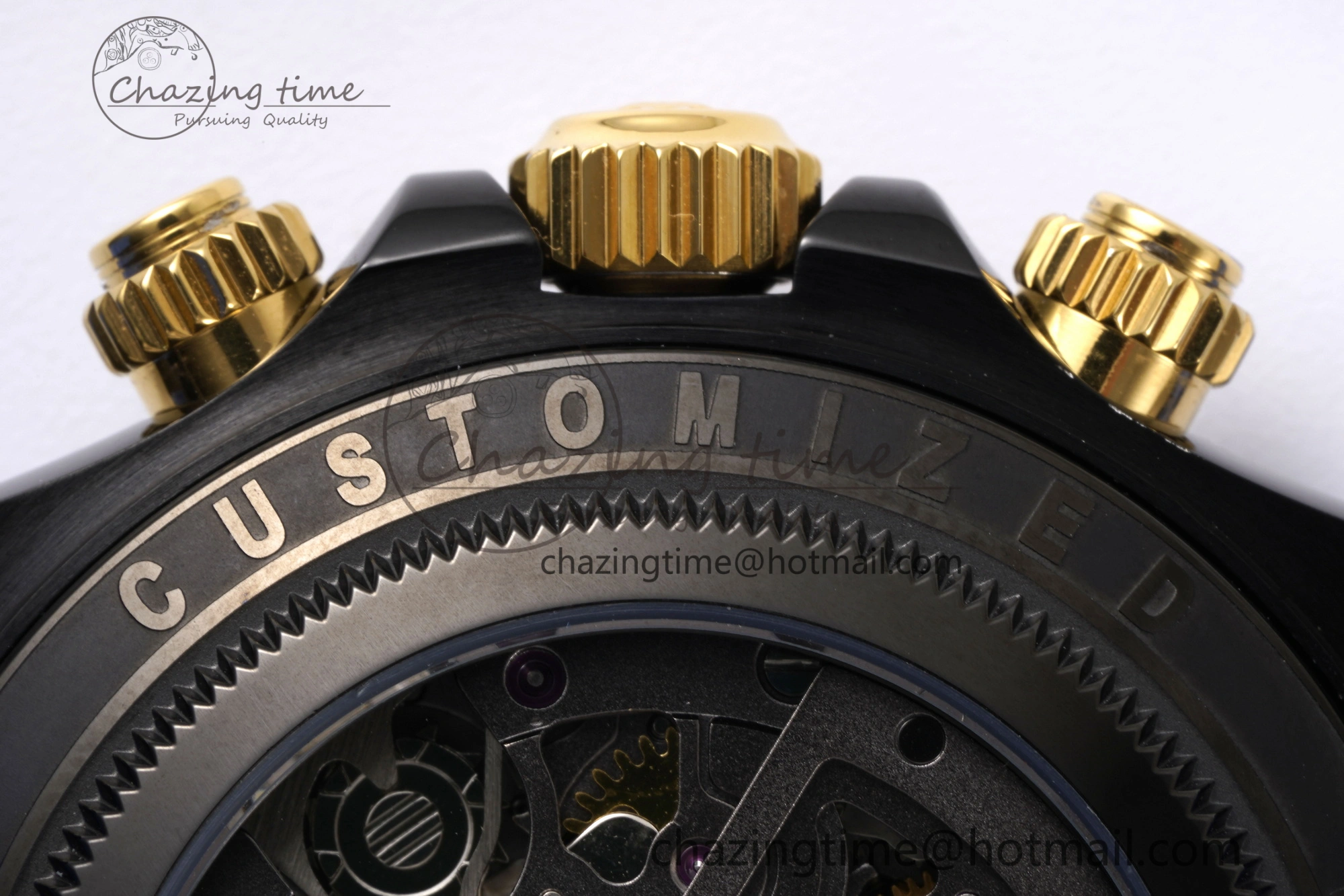 Modern Daytona PVD Carbon Bezel GETF Best Edition Skeleton Red Dial on Red Rubber Strap SA 1944