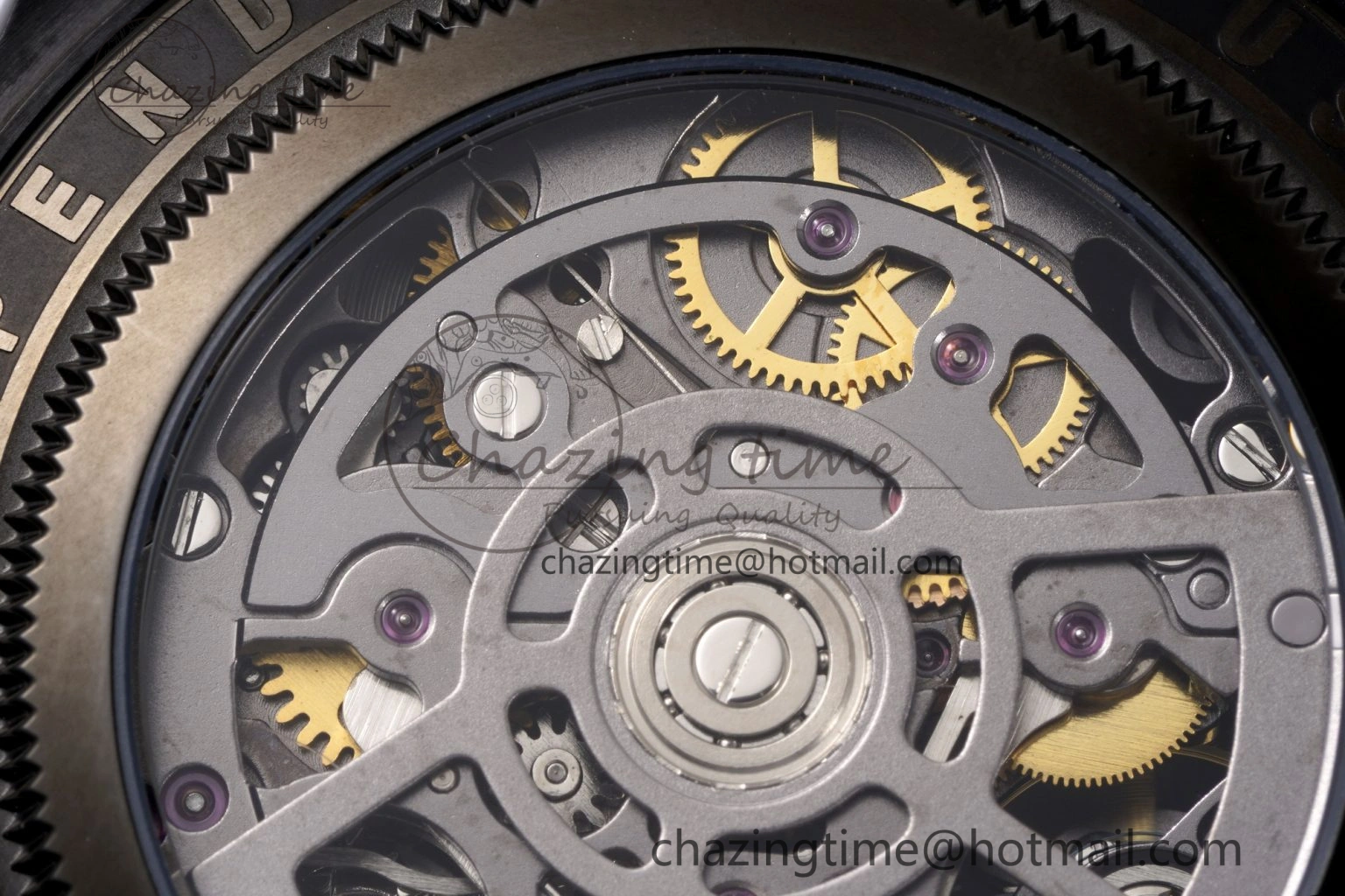 Daytona PVD Ceramic Bezel GETF Best Edition Skeleton Cyan Dial on Cyan Rubber Strap SA Neat 1939