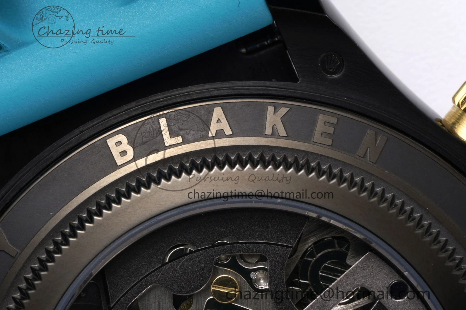 Daytona PVD Ceramic Bezel GETF Best Edition Skeleton Cyan Dial on Cyan Rubber Strap SA Neat 1939