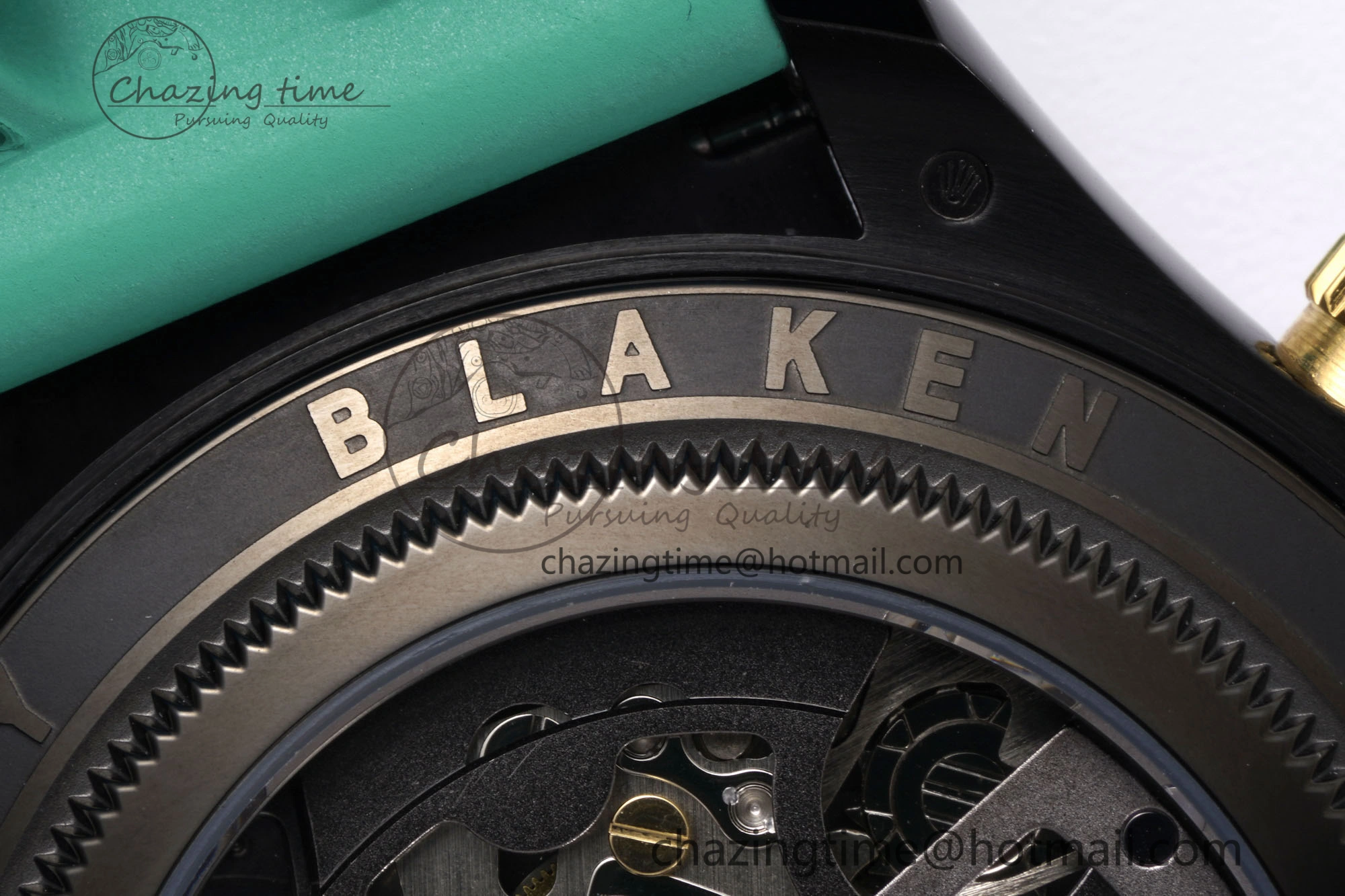 SoftTouch Daytona PVD Ceramic Bezel GETF Best Edition Skeleton Green Dial on Avocado Green Rubber Strap SA 1941