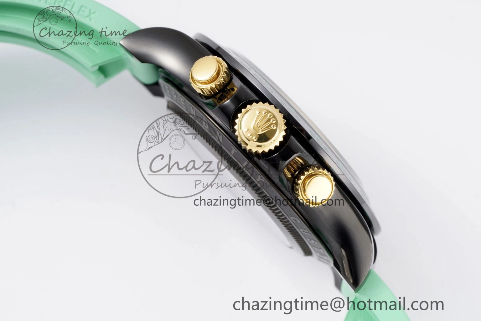 SoftTouch Daytona PVD Ceramic Bezel GETF Best Edition Skeleton Green Dial on Avocado Green Rubber Strap SA 1941