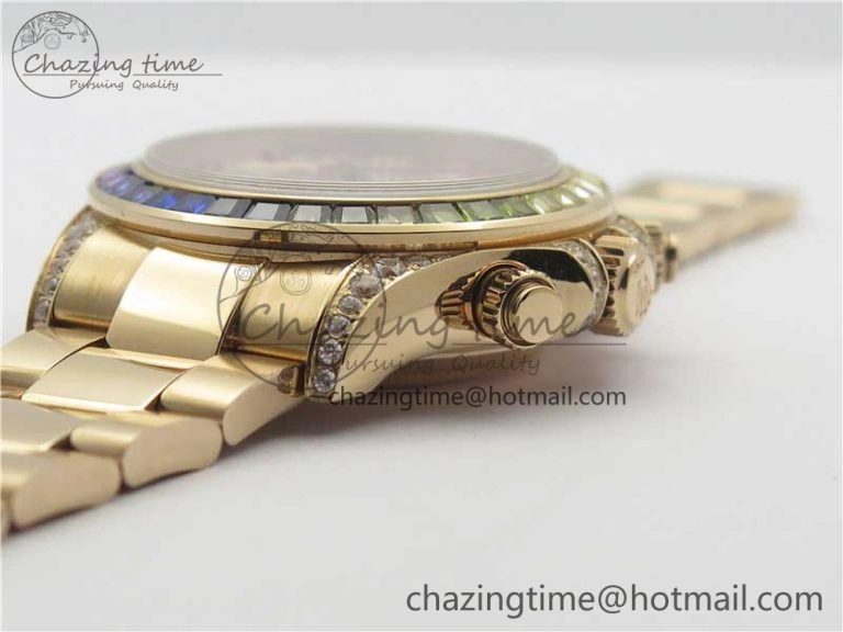 Soft Daytona RG JHF Best Edition RG Diamonds Dial Rainbow Bezel on RG Bracelet A 3201