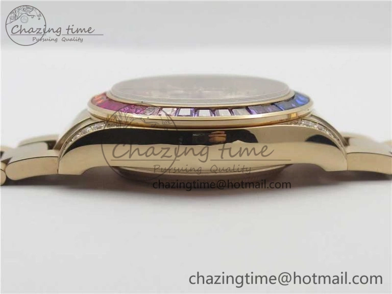 Soft Daytona RG JHF Best Edition RG Diamonds Dial Rainbow Bezel on RG Bracelet A 3201