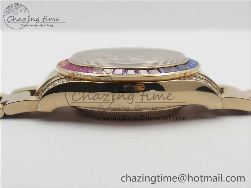 Soft Daytona RG JHF Best Edition RG Diamonds Dial Rainbow Bezel on RG Bracelet A 3201