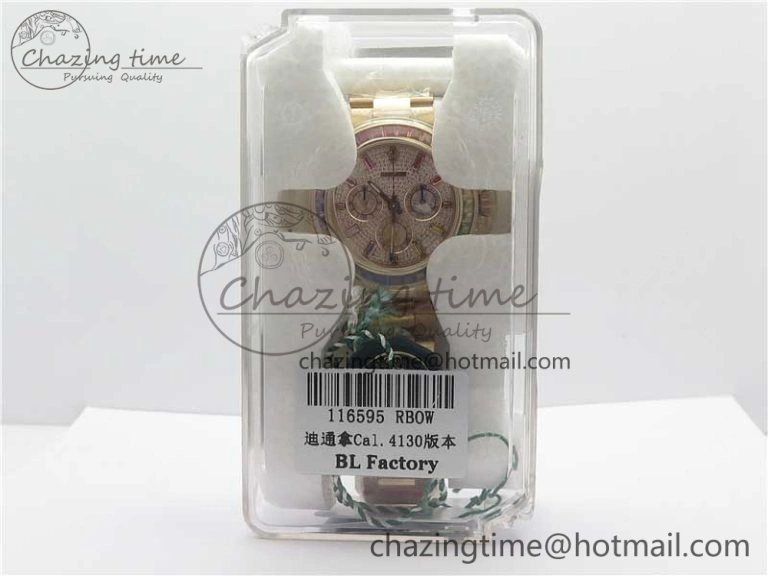 Soft Daytona RG JHF Best Edition RG Diamonds Dial Rainbow Bezel on RG Bracelet A 3201