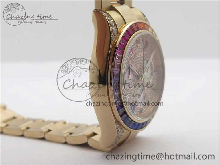 Soft Daytona RG JHF Best Edition RG Diamonds Dial Rainbow Bezel on RG Bracelet A 3201
