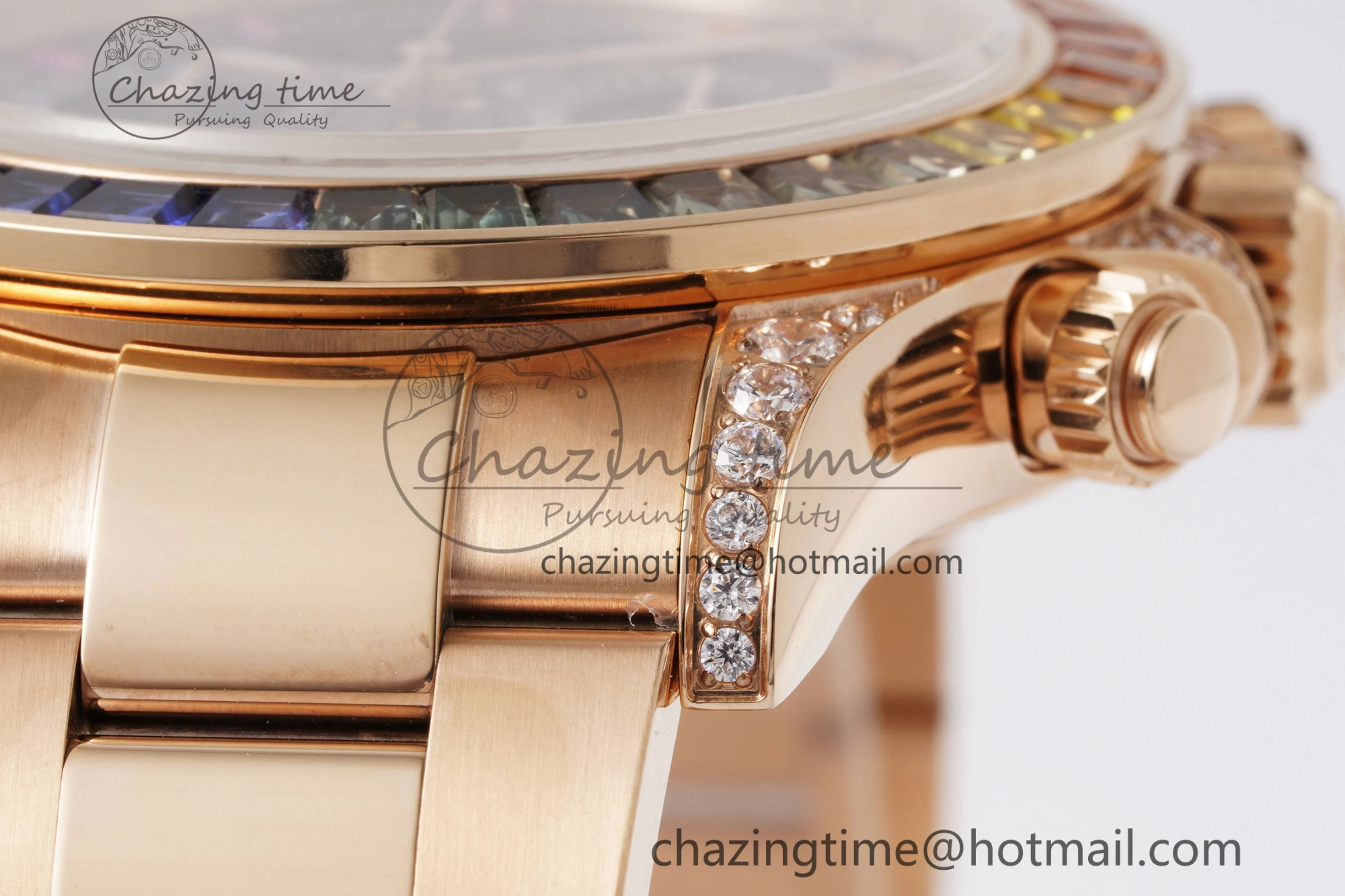 Daytona RG Rainbow Bezel GETF Best Edition Skeleton Dial on RG Bracelet SA Resilient 1945