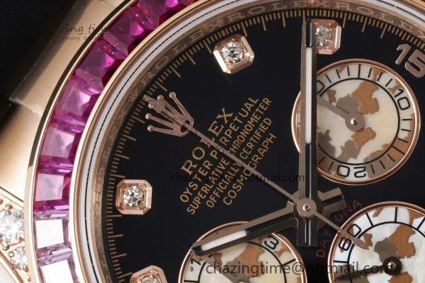Daytona RG Rainbow Diamonds Bezel JVSF 1:1 Best Edition 904L Steel White Panda Dial on Oysterflex Strap A Trendy 2244