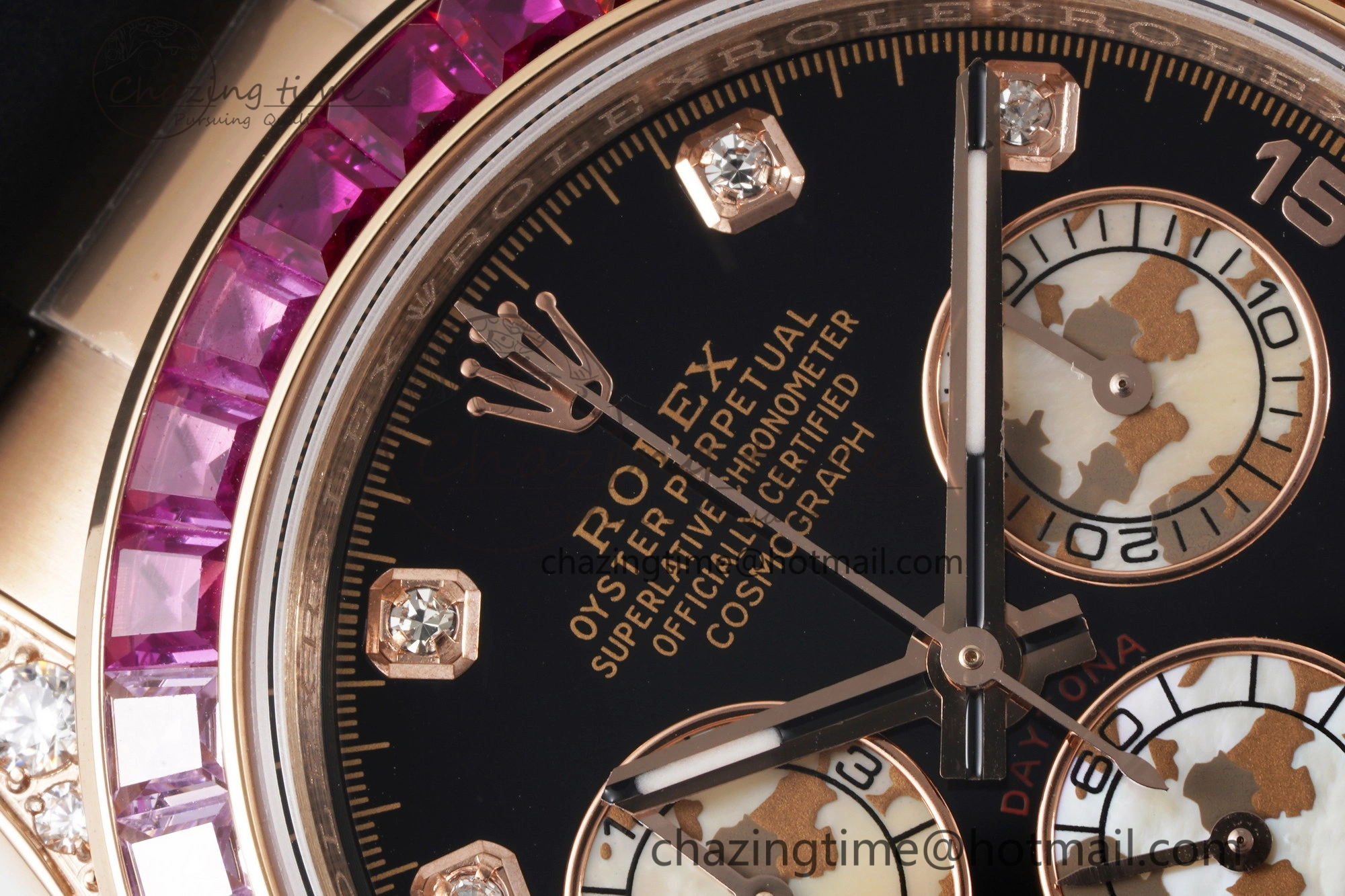 Daytona RG Rainbow Diamonds Bezel JVSF 1:1 Best Edition 904L Steel White Panda Dial on Oysterflex Strap A Trendy 2244
