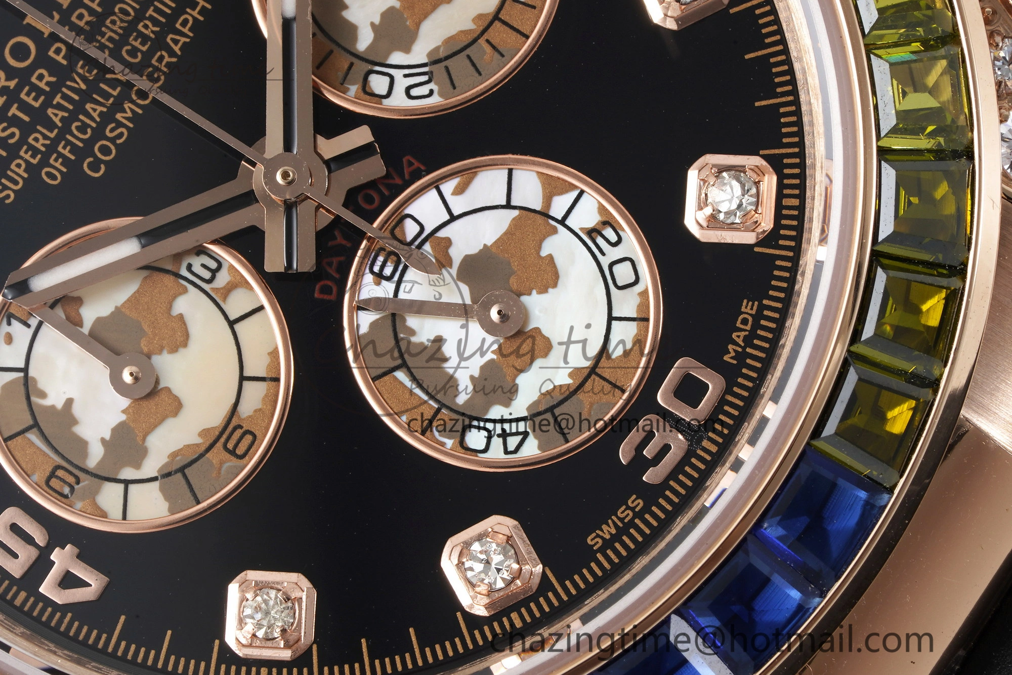 Daytona RG Rainbow Diamonds Bezel JVSF 1:1 Best Edition 904L Steel White Panda Dial on Oysterflex Strap A Trendy 2244